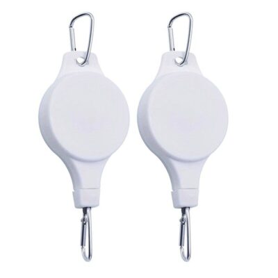 2pcs Retractable Plant Hook Pulley Hanger White