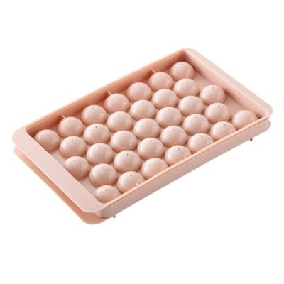 33-Cavity Plastic Round Ice Ball Mold Pink