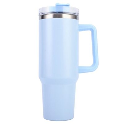 40oz Tumbler with Handle and Straw Lid Blue