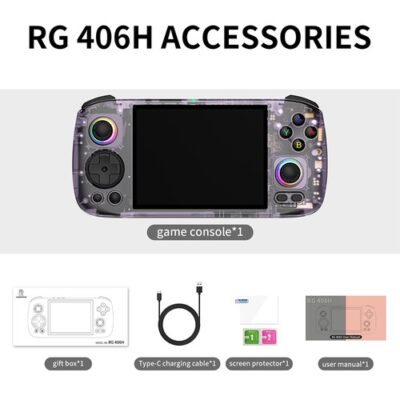 ANBERNIC RG 406H Game Console Transparent Purple