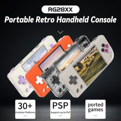ANBERNIC RG28XX Game Console 64GB Transparent Black