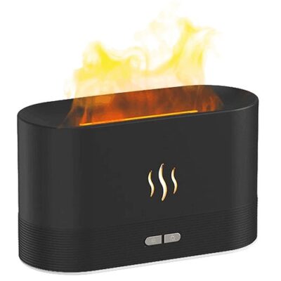 Aromatherapy Diffuser Simulation Flame Mist Humidifier Black
