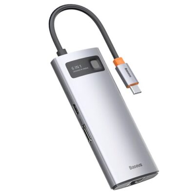 Baseus 6-in-1 Type-C USB 3.0 HUB Adapter Gray