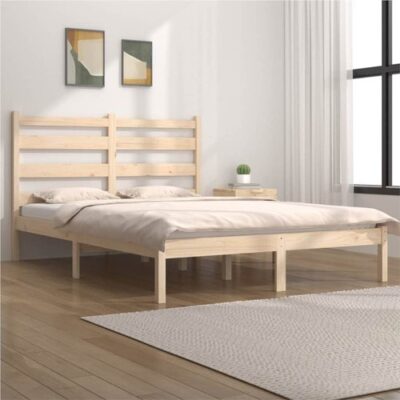 Bed Frame Solid Wood Pine 140x190 cm