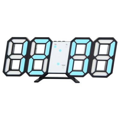 Digital LED Clock 3D Wall Hanging Clock Blue