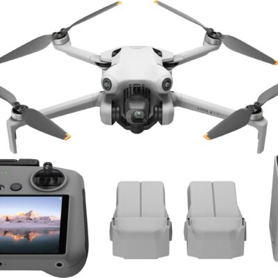 DJI - Geek Squad Certified Refurbished Mini 4 Pro Fly More Combo Plus Drone and RC 2 Remote Control with Built-in Screen - Gray