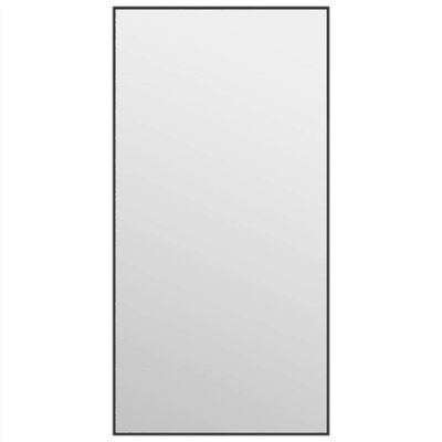 Door Mirror Black 40x80 cm Glass and Aluminium