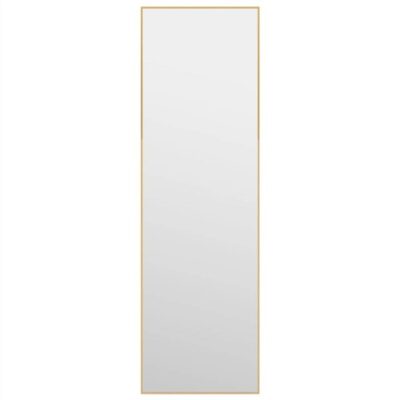 Door Mirror Gold 30x100 cm Glass and Aluminium