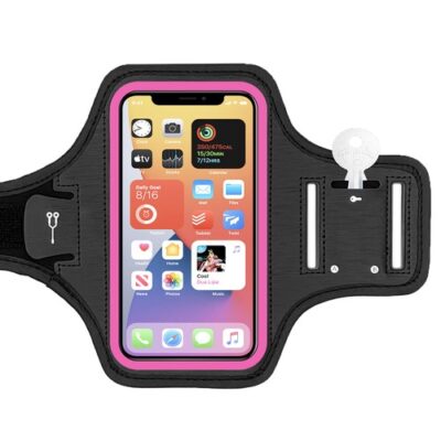 Fitness Running Armband Phone Holder Bag Waterproof, 6.5 Inch Rose Red