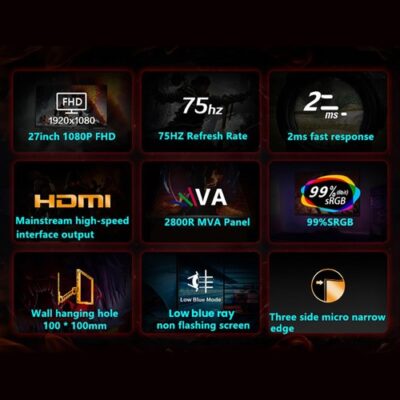 FYHXele FY27FMC-B 27-inch Curved Gaming Monitor