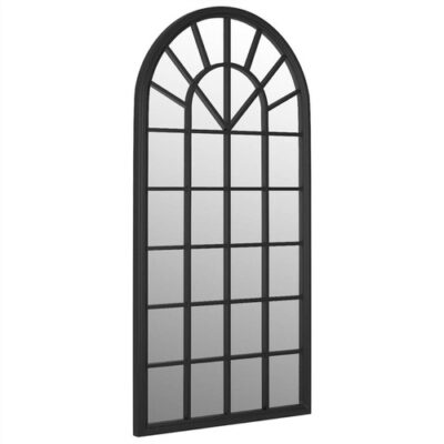 Garden Mirror Black 90x45 cm Iron for Outdoor Use