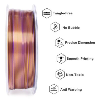 Geeetech Dual Color Silk PLA Filament Gold and Purple