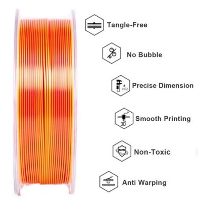 Geeetech Dual Color Silk PLA Filament Gold and Red