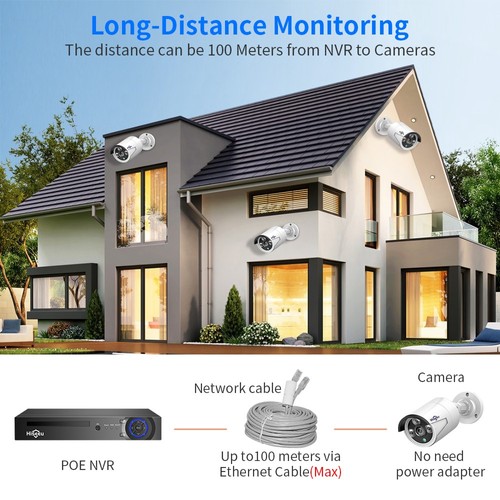 Hiseeu 5MP H.265 8CH NVR POE Security Camera System