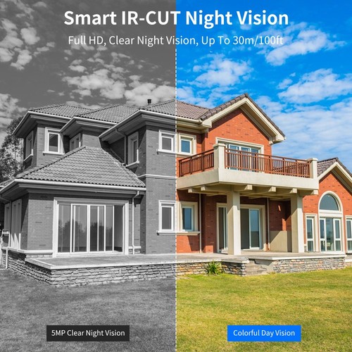 Hiseeu 5MP H.265 8CH NVR POE Security Camera System