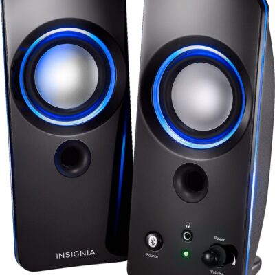Insignia™ - 2.0 Bluetooth Lighted Speaker System (2pc) - Black