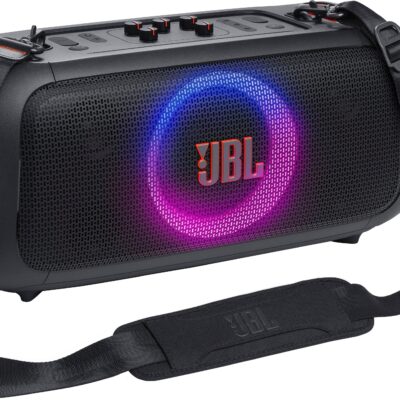 JBL - PartyBox On-The-Go Essential Portable Wireless Party Speaker with Wireless Microphone - Black