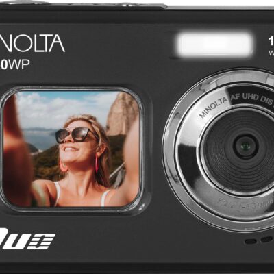 Minolta - Duo MN50WP 48.0 Megapixel Waterproof 5K Video Digital Camera with Dual LCD - Black