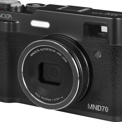 Minolta - Retro MND70 48.0 Megapixel 5K Video Digital Camera with Dual Lens - Black