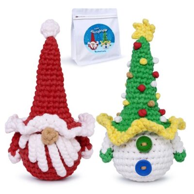 NestledCrafts Christmas Crochet Kit for Beginners - SantySnow