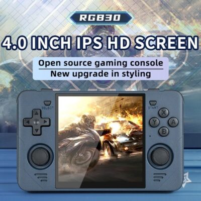 Powkiddy RGB30 Handheld Game Console 16GB + 64GB TF Card Black