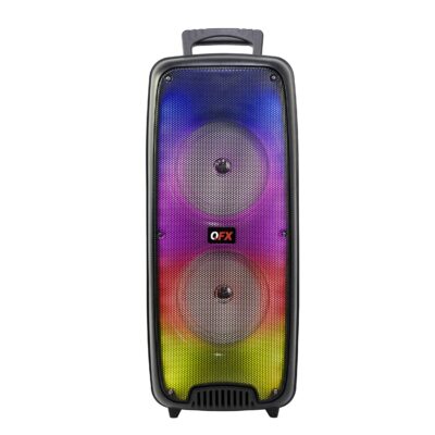 QFX - Portable Bluetooth Rechargeable Speaker with LMS Liquid Motion Lights - Black