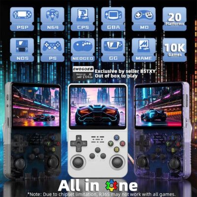 R36S Handheld Game Console 128GB - Grey