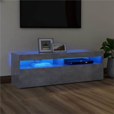 TV Cabinet with LED Lights Concrete Grey 120x35x40 cm