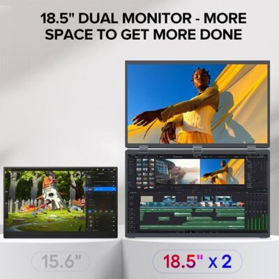 UPERFECT Delta Max 18.5-inch Dual Screen Portable Monitor EU Plug