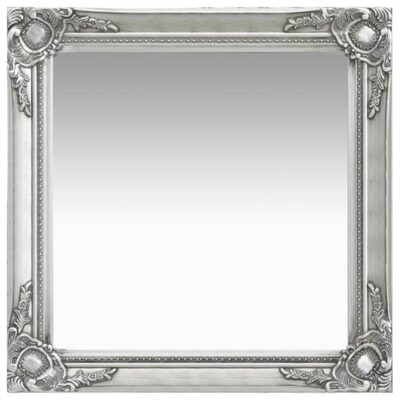 Wall Mirror Baroque Style 60x60 cm Silver