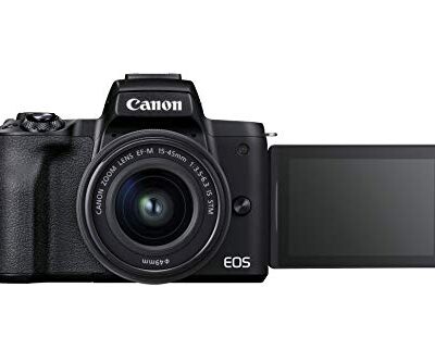 Canon EOS M50 Mark II + EF-M 15-45mm f/3.5-6.3 IS STM (Black) - Mirrorless camera built for content creators and streamers (4K, Vari-Angle screen, HDMI output, mic connection,...