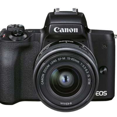Canon EOS M50 Mark II + EF-M 15-45mm f/3.5-6.3 IS STM (Black) - Mirrorless camera built for content creators and streamers (4K, Vari-Angle screen, HDMI output, mic connection,...
