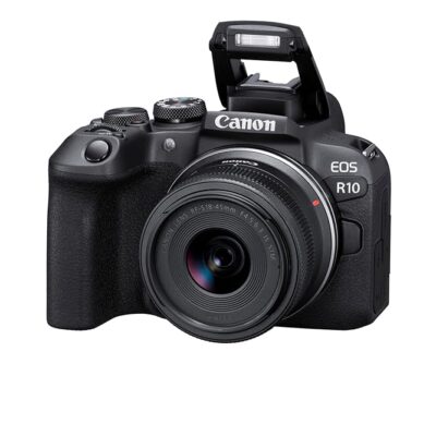 Canon EOS R10 Mirrorless Camera + RF-S 18-45 mm F4.5-6.3 is STM Lens + Adapter EF-EOS R (Hybrid Camera, DSLR Upgrade, 15 B/s, 4K Videos, Dual Pixel CMOS AF II Focus System,...