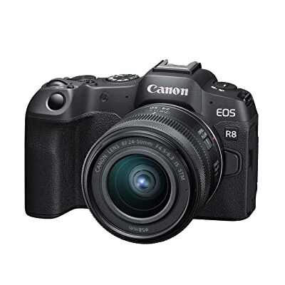 Canon EOS R8 Full-Frame Mirrorless Camera w/RF24-50mm F4.5-6.3 IS STM Lens, 24.2 MP, 4K Video, DIGIC X Image Processor, Subject Detection & Tracking, Compact, Smartphone...