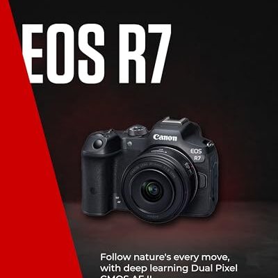 Canon Mirrorless Cameras EOS R7 Body - 32.5 MP APS-C Sized Image Sensor - Dual Pixel CMOS AF II - 4K UHD Video - In-Camera Compositing - LCD Touchscreen - UVC/UAC Compatible