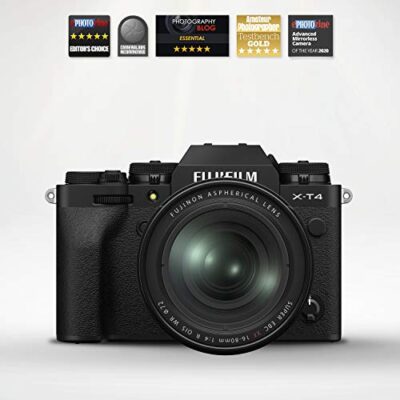 Fujifilm X-T4 Mirrorless Digital Camera, Black with Fujinon XF16-80 mm F4 R WR Optical Image Stabiliser Lens Kit