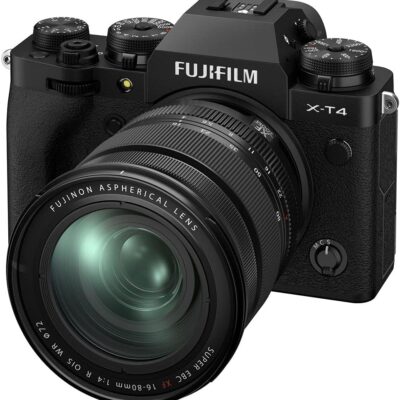 Fujifilm X-T4 Mirrorless Digital Camera, Black with Fujinon XF16-80 mm F4 R WR Optical Image Stabiliser Lens Kit